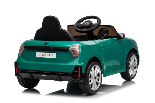 Elektrické autíčko BMW Mini Cooper 12V, zelené, USB Vstup s Bluetooth pripojením na MP3 Prehrávači, 2,4 GHz diaľkové ovládanie, 2 x 25W Motor, Lítiová batéria, LED svetlá, ORIGINAL licencia (Kópia) – Obrázok 32