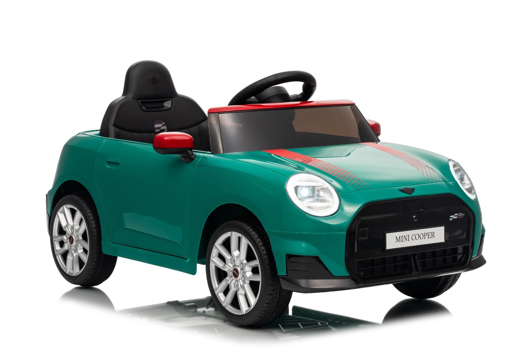 Elektrické autíčko BMW Mini Cooper 12V, zelené, USB Vstup s Bluetooth pripojením na MP3 Prehrávači, 2,4 GHz diaľkové ovládanie, 2 x 25W Motor, Lítiová batéria, LED svetlá, ORIGINAL licencia (Kópia) – Obrázok 30