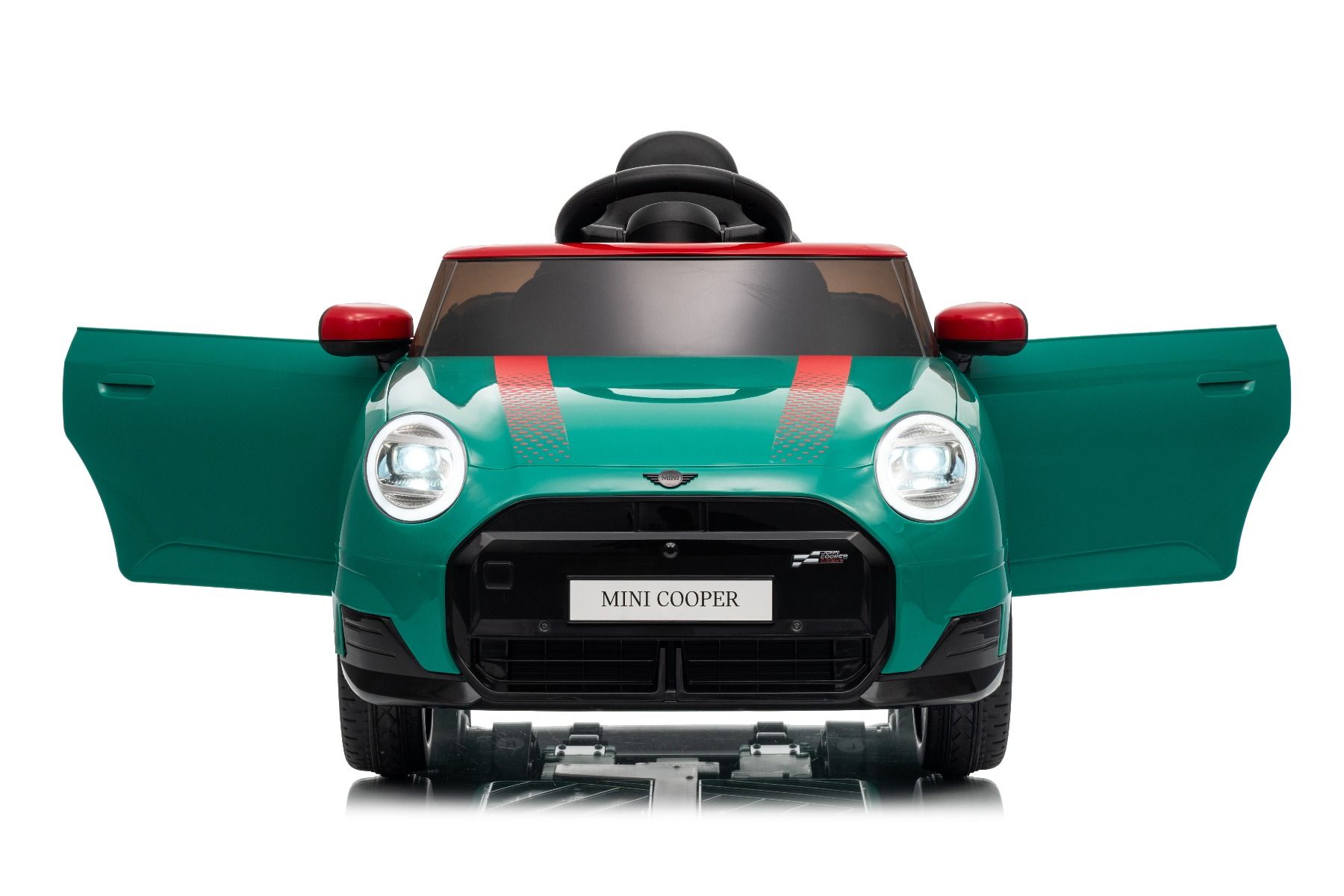 Elektrické autíčko BMW Mini Cooper 12V, zelené, USB Vstup s Bluetooth pripojením na MP3 Prehrávači, 2,4 GHz diaľkové ovládanie, 2 x 25W Motor, Lítiová batéria, LED svetlá, ORIGINAL licencia (Kópia) – Obrázok 28