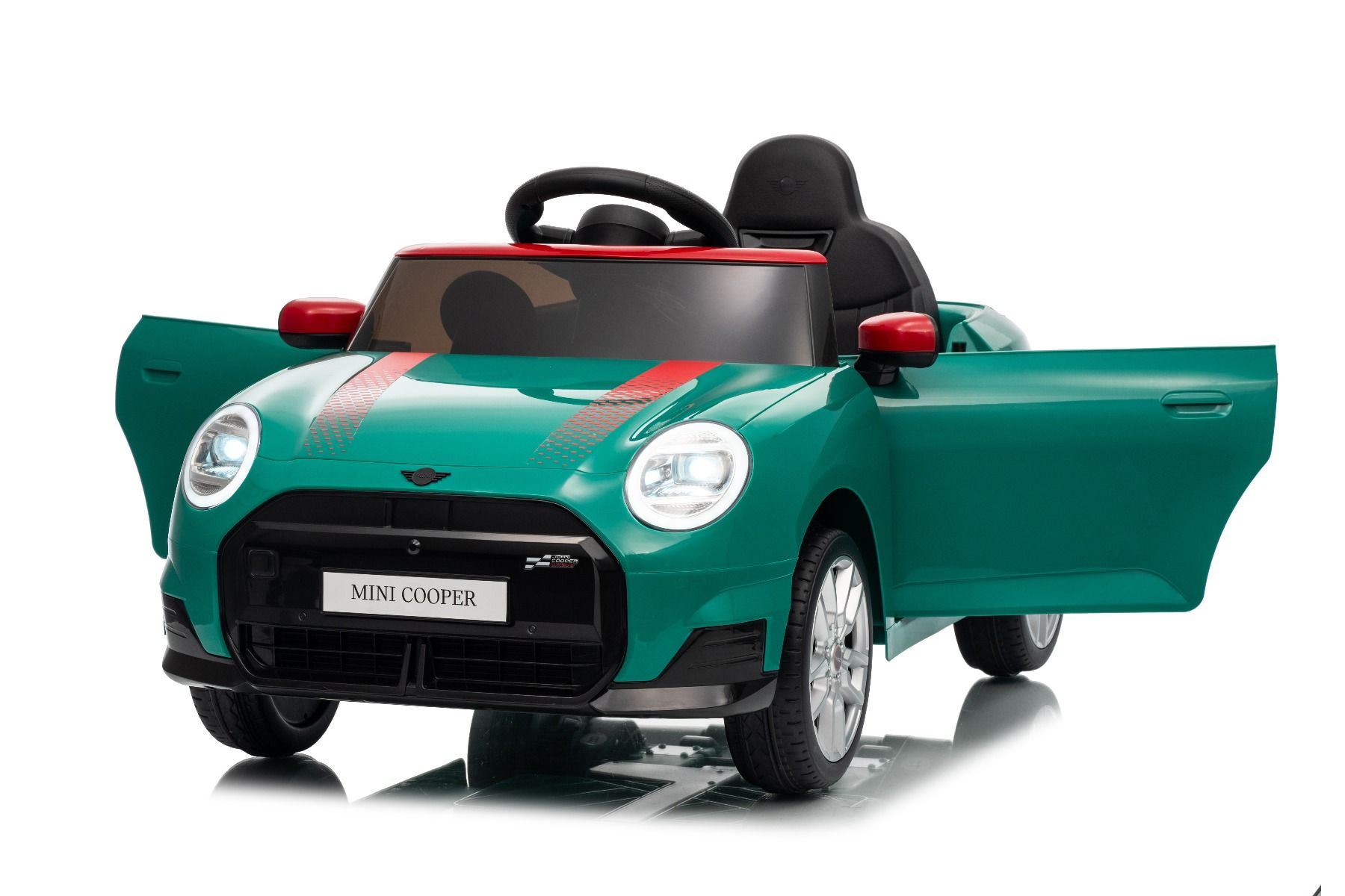 Elektrické autíčko BMW Mini Cooper 12V, zelené, USB Vstup s Bluetooth pripojením na MP3 Prehrávači, 2,4 GHz diaľkové ovládanie, 2 x 25W Motor, Lítiová batéria, LED svetlá, ORIGINAL licencia (Kópia) – Obrázok 27