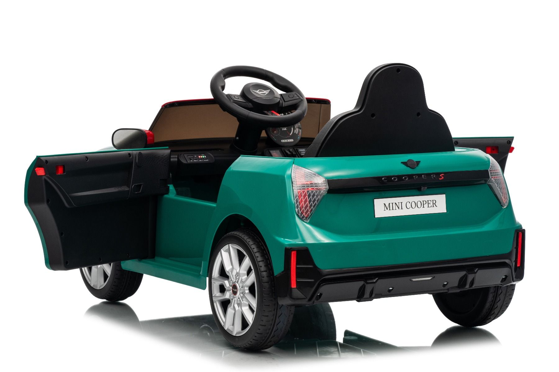 Elektrické autíčko BMW Mini Cooper 12V, zelené, USB Vstup s Bluetooth pripojením na MP3 Prehrávači, 2,4 GHz diaľkové ovládanie, 2 x 25W Motor, Lítiová batéria, LED svetlá, ORIGINAL licencia (Kópia) – Obrázok 26