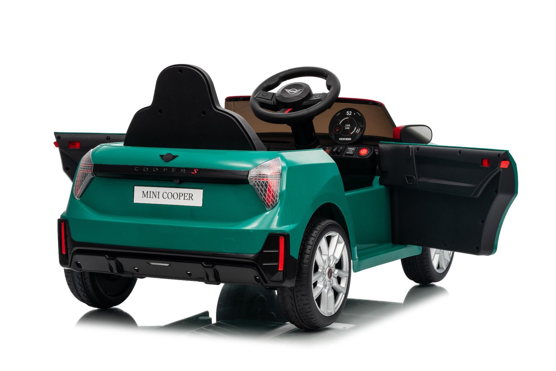Elektrické autíčko BMW Mini Cooper 12V, zelené, USB Vstup s Bluetooth pripojením na MP3 Prehrávači, 2,4 GHz diaľkové ovládanie, 2 x 25W Motor, Lítiová batéria, LED svetlá, ORIGINAL licencia (Kópia) – Obrázok 25