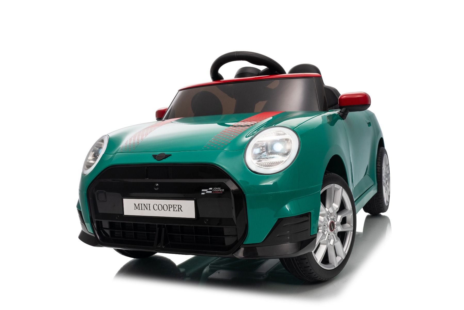 Elektrické autíčko BMW Mini Cooper 12V, zelené, USB Vstup s Bluetooth pripojením na MP3 Prehrávači, 2,4 GHz diaľkové ovládanie, 2 x 25W Motor, Lítiová batéria, LED svetlá, ORIGINAL licencia (Kópia) – Obrázok 23