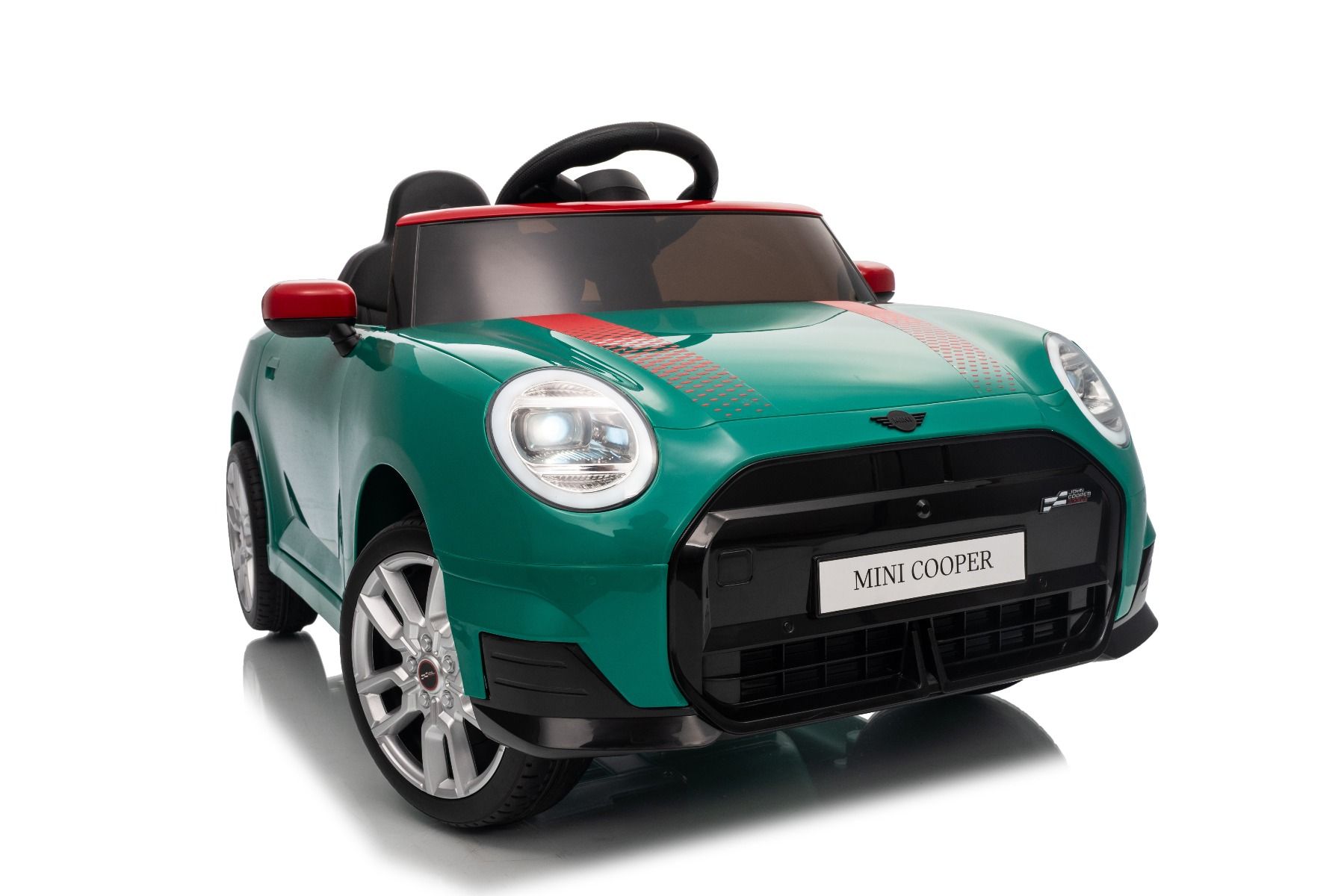 Elektrické autíčko BMW Mini Cooper 12V, zelené, USB Vstup s Bluetooth pripojením na MP3 Prehrávači, 2,4 GHz diaľkové ovládanie, 2 x 25W Motor, Lítiová batéria, LED svetlá, ORIGINAL licencia (Kópia) – Obrázok 22