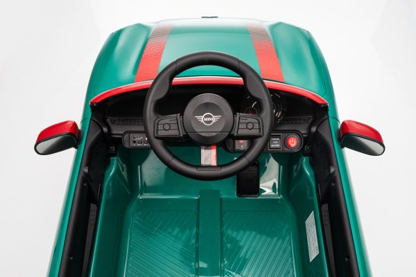Elektrické autíčko BMW Mini Cooper 12V, zelené, USB Vstup s Bluetooth pripojením na MP3 Prehrávači, 2,4 GHz diaľkové ovládanie, 2 x 25W Motor, Lítiová batéria, LED svetlá, ORIGINAL licencia (Kópia) – Obrázok 13