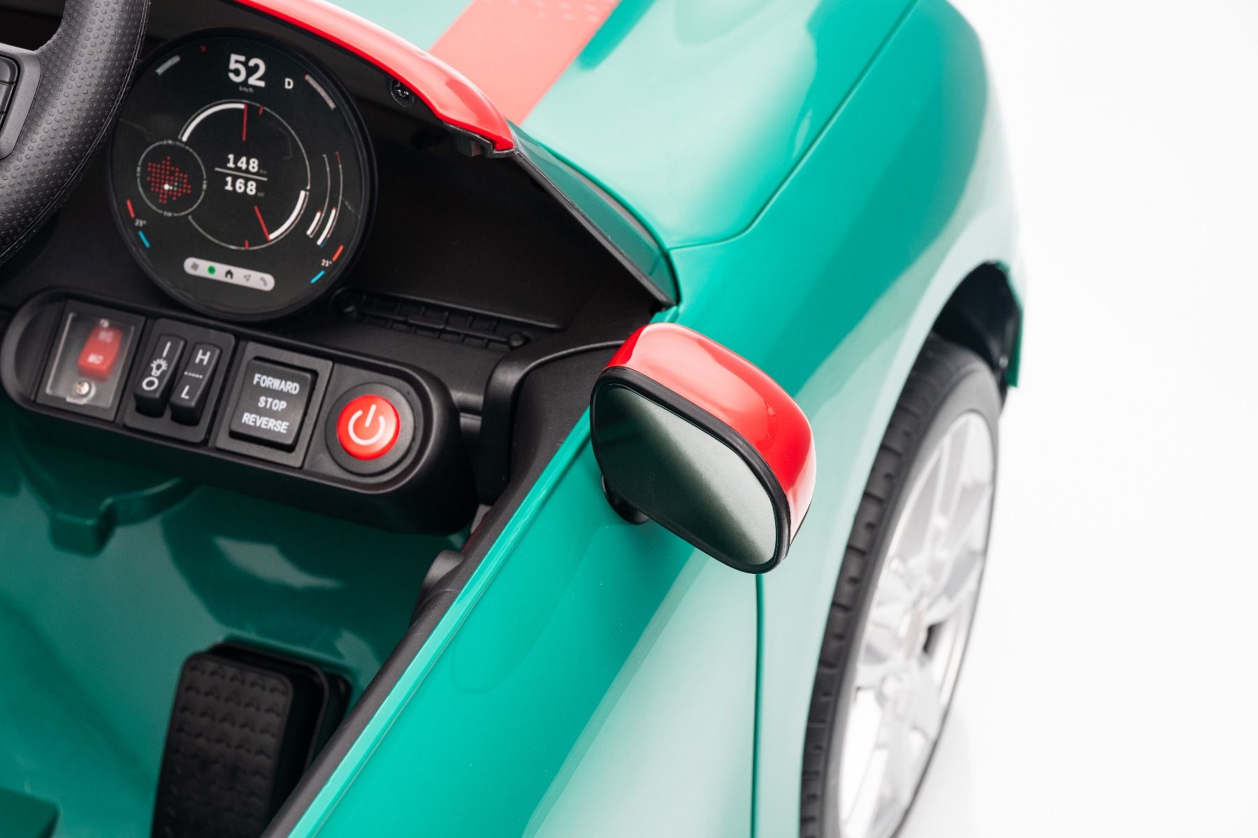 Elektrické autíčko BMW Mini Cooper 12V, zelené, USB Vstup s Bluetooth pripojením na MP3 Prehrávači, 2,4 GHz diaľkové ovládanie, 2 x 25W Motor, Lítiová batéria, LED svetlá, ORIGINAL licencia (Kópia) – Obrázok 10