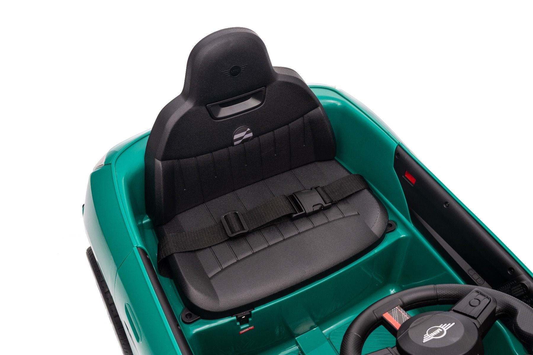 Elektrické autíčko BMW Mini Cooper 12V, zelené, USB Vstup s Bluetooth pripojením na MP3 Prehrávači, 2,4 GHz diaľkové ovládanie, 2 x 25W Motor, Lítiová batéria, LED svetlá, ORIGINAL licencia (Kópia) – Obrázok 6