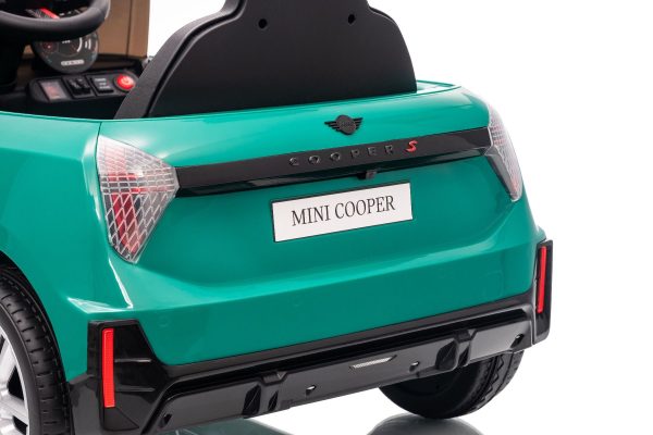 Elektrické autíčko BMW Mini Cooper 12V, zelené, USB Vstup s Bluetooth pripojením na MP3 Prehrávači, 2,4 GHz diaľkové ovládanie, 2 x 25W Motor, Lítiová batéria, LED svetlá, ORIGINAL licencia (Kópia) – Obrázok 5