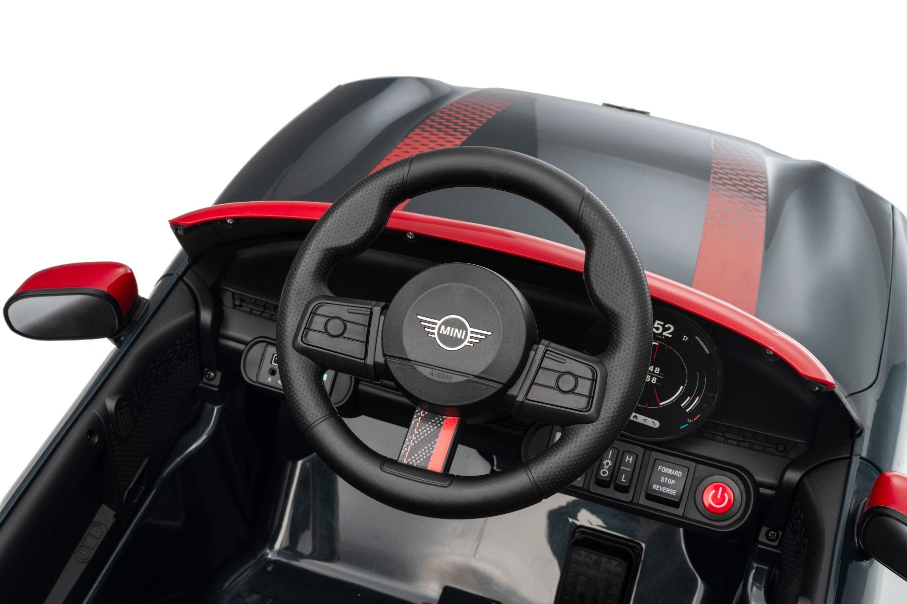 Elektrické autíčko BMW Mini Cooper 12V, čierne, USB Vstup s Bluetooth pripojením na MP3 Prehrávači, 2,4 GHz diaľkové ovládanie, 2 x 25W Motor, Lítiová batéria, LED svetlá, ORIGINAL licencia – Obrázok 10