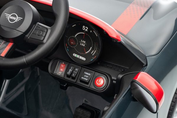 Elektrické autíčko BMW Mini Cooper 12V, čierne, USB Vstup s Bluetooth pripojením na MP3 Prehrávači, 2,4 GHz diaľkové ovládanie, 2 x 25W Motor, Lítiová batéria, LED svetlá, ORIGINAL licencia – Obrázok 7