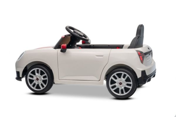 Elektrické autíčko BMW Mini Cooper 12V, biele, USB Vstup s Bluetooth pripojením na MP3 Prehrávači, 2,4 GHz diaľkové ovládanie, 2 x 25W Motor, Lítiová batéria, LED svetlá, ORIGINAL licencia – Obrázok 16