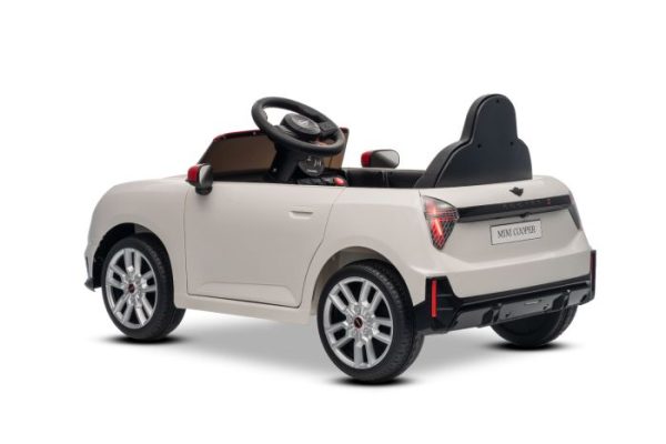 Elektrické autíčko BMW Mini Cooper 12V, biele, USB Vstup s Bluetooth pripojením na MP3 Prehrávači, 2,4 GHz diaľkové ovládanie, 2 x 25W Motor, Lítiová batéria, LED svetlá, ORIGINAL licencia – Obrázok 14