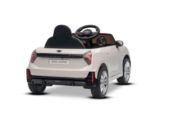 Elektrické autíčko BMW Mini Cooper 12V, biele, USB Vstup s Bluetooth pripojením na MP3 Prehrávači, 2,4 GHz diaľkové ovládanie, 2 x 25W Motor, Lítiová batéria, LED svetlá, ORIGINAL licencia – Obrázok 10