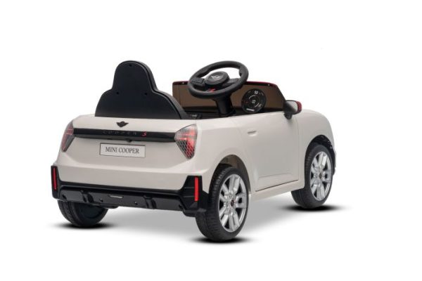 Elektrické autíčko BMW Mini Cooper 12V, biele, USB Vstup s Bluetooth pripojením na MP3 Prehrávači, 2,4 GHz diaľkové ovládanie, 2 x 25W Motor, Lítiová batéria, LED svetlá, ORIGINAL licencia – Obrázok 9