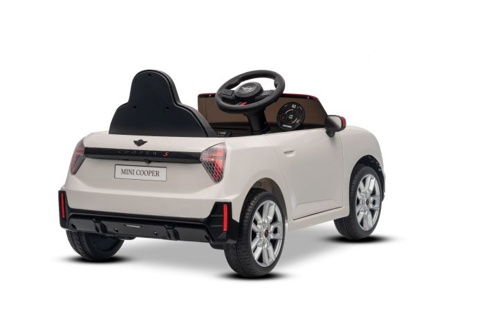Elektrické autíčko BMW Mini Cooper 12V, biele, USB Vstup s Bluetooth pripojením na MP3 Prehrávači, 2,4 GHz diaľkové ovládanie, 2 x 25W Motor, Lítiová batéria, LED svetlá, ORIGINAL licencia – Obrázok 9