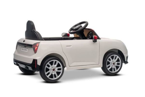 Elektrické autíčko BMW Mini Cooper 12V, biele, USB Vstup s Bluetooth pripojením na MP3 Prehrávači, 2,4 GHz diaľkové ovládanie, 2 x 25W Motor, Lítiová batéria, LED svetlá, ORIGINAL licencia – Obrázok 7