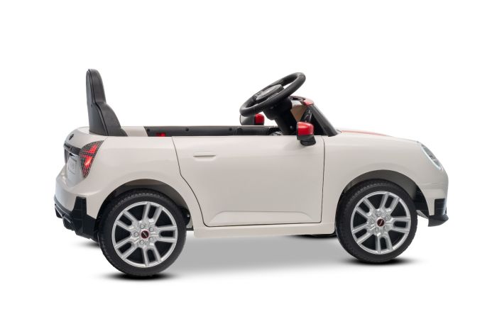 Elektrické autíčko BMW Mini Cooper 12V, biele, USB Vstup s Bluetooth pripojením na MP3 Prehrávači, 2,4 GHz diaľkové ovládanie, 2 x 25W Motor, Lítiová batéria, LED svetlá, ORIGINAL licencia – Obrázok 6