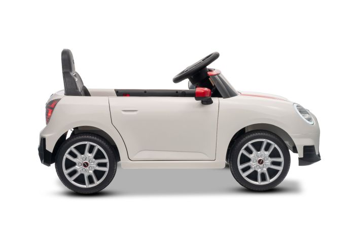Elektrické autíčko BMW Mini Cooper 12V, biele, USB Vstup s Bluetooth pripojením na MP3 Prehrávači, 2,4 GHz diaľkové ovládanie, 2 x 25W Motor, Lítiová batéria, LED svetlá, ORIGINAL licencia – Obrázok 5