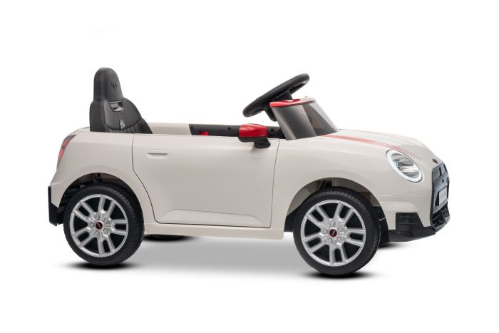 Elektrické autíčko BMW Mini Cooper 12V, biele, USB Vstup s Bluetooth pripojením na MP3 Prehrávači, 2,4 GHz diaľkové ovládanie, 2 x 25W Motor, Lítiová batéria, LED svetlá, ORIGINAL licencia – Obrázok 4