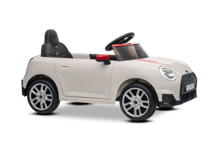 Elektrické autíčko BMW Mini Cooper 12V, biele, USB Vstup s Bluetooth pripojením na MP3 Prehrávači, 2,4 GHz diaľkové ovládanie, 2 x 25W Motor, Lítiová batéria, LED svetlá, ORIGINAL licencia – Obrázok 3
