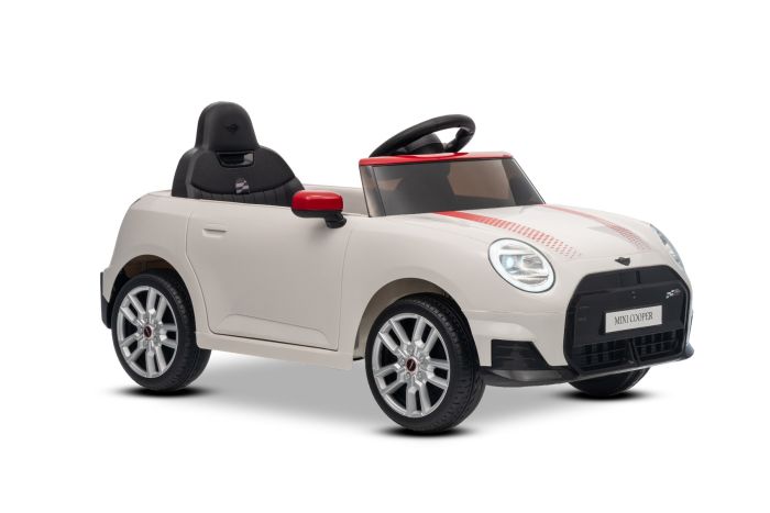 Elektrické autíčko BMW Mini Cooper 12V, biele, USB Vstup s Bluetooth pripojením na MP3 Prehrávači, 2,4 GHz diaľkové ovládanie, 2 x 25W Motor, Lítiová batéria, LED svetlá, ORIGINAL licencia – Obrázok 2