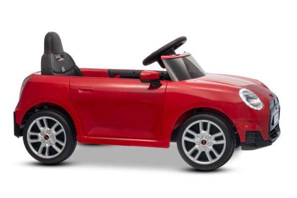 Elektrické autíčko BMW Mini Cooper 12V, červené, USB Vstup s Bluetooth pripojením na MP3 Prehrávači, 2,4 GHz diaľkové ovládanie, 2 x 25W Motor, Lítiová batéria, LED svetlá, ORIGINAL licencia – Obrázok 2