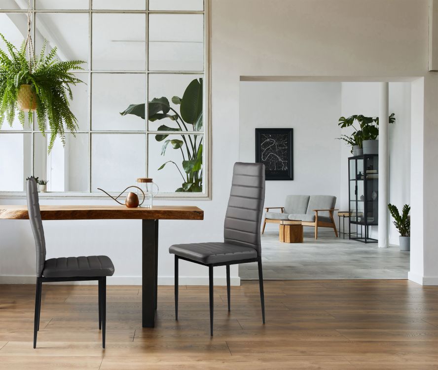 ModernHome sivé ekokožené stoličky do obývačky a jedálne, 4 kusy – Obrázok 3