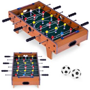 Mini stolný futbalový stôl 69x35,5 cm drevený ECOTOYS stolný futbalový stôl