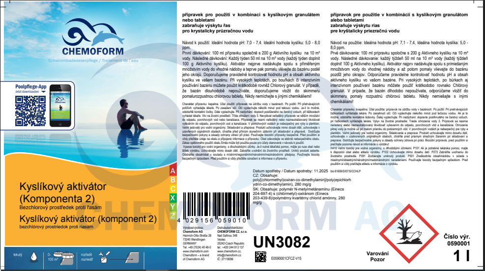 Prípravok do bazéna Chemoform 0590, Kyslíkový aktivátor 1 lit. – Obrázok 2