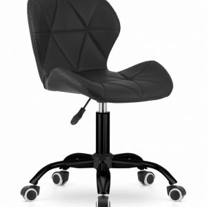 Otočná stolička NOTO z ekokože - čierna