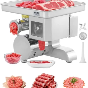 Elektrický mlynček na mäso 5 kg/min. Plnička klobás s čepeľou a mlecím plechom (5 mm), Stroj na klobásy Komerčný mlynček na mäso z nehrdzavejúcej ocele na krájanie, mletie a kockovanie, Reštaurácia Mäsiar
