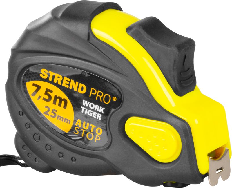 Meter Strend Pro WorkTiger 7H 7,5 m, 25 mm, Autostop, zvinovací, pogumovaný – Obrázok 5