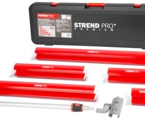 Sada hladítok Strend Pro Premium Ergonomic, na stierky a sadrové omietky, 250-1000 mm, 1,05-1,88 m teleskopická tyč, držiak, v kufri