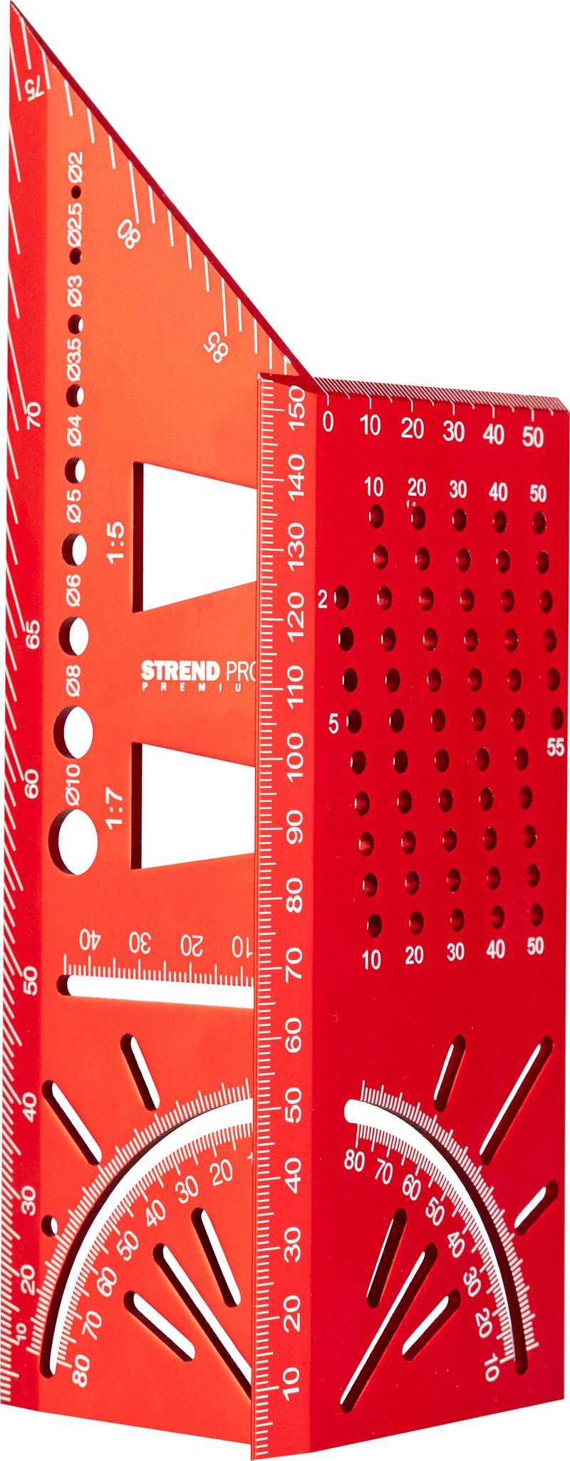 Uholník Strend Pro Premium, stolársky, ALU pokosový, 150 mm, 30°-45°-60°-90° – Obrázok 2