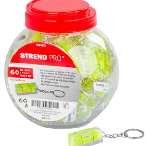 Vodováha Strend Pro, MINI, libela, prívesok, kľúčenka, v dóze, 40x15x15 mm, Sellbox 60 ks
