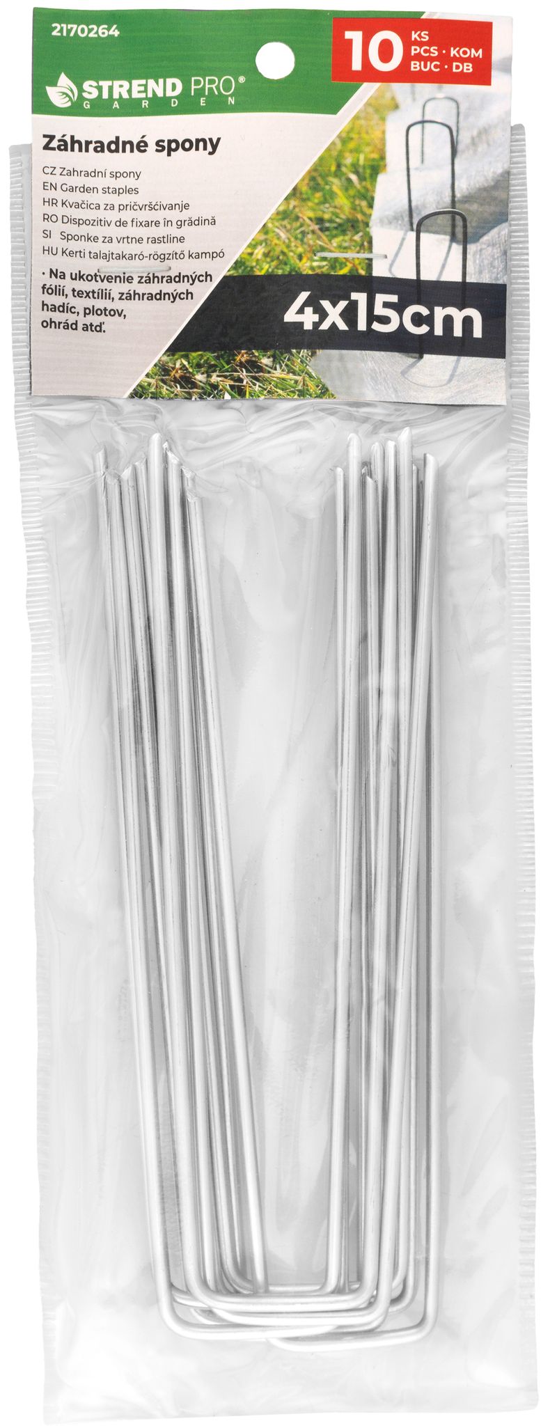 Spona do zeme Garden E1202 4x15 cm, upínacia, kovová, bal. 10 ks – Obrázok 3
