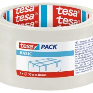 Páska tesa® BASIC, baliaca, lepiaca, transparentná, 48 mm, L-50m