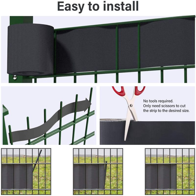 Páska Strend Pro EUROSTANDARD, 190 mm, L-35 m, tieniaca, antracit, krycia, na plotové panely, s 20 klipsami, 450 g/m2, PVC, RAL7016 – Obrázok 2