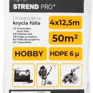 Fólia krycia Strend Pro Hobby, maliarska, 4x12,5 m, 6µ, zakrývacia