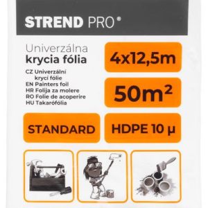 Fólia krycia Strend Pro Standard, maliarska, 4x12,5 m, 10µ, zakrývacia