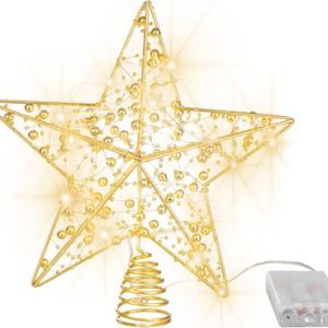 Hviezda MagicHome Vianoce, plast, časovač, 10xLED teplá biela, 25 cm, 2xAA