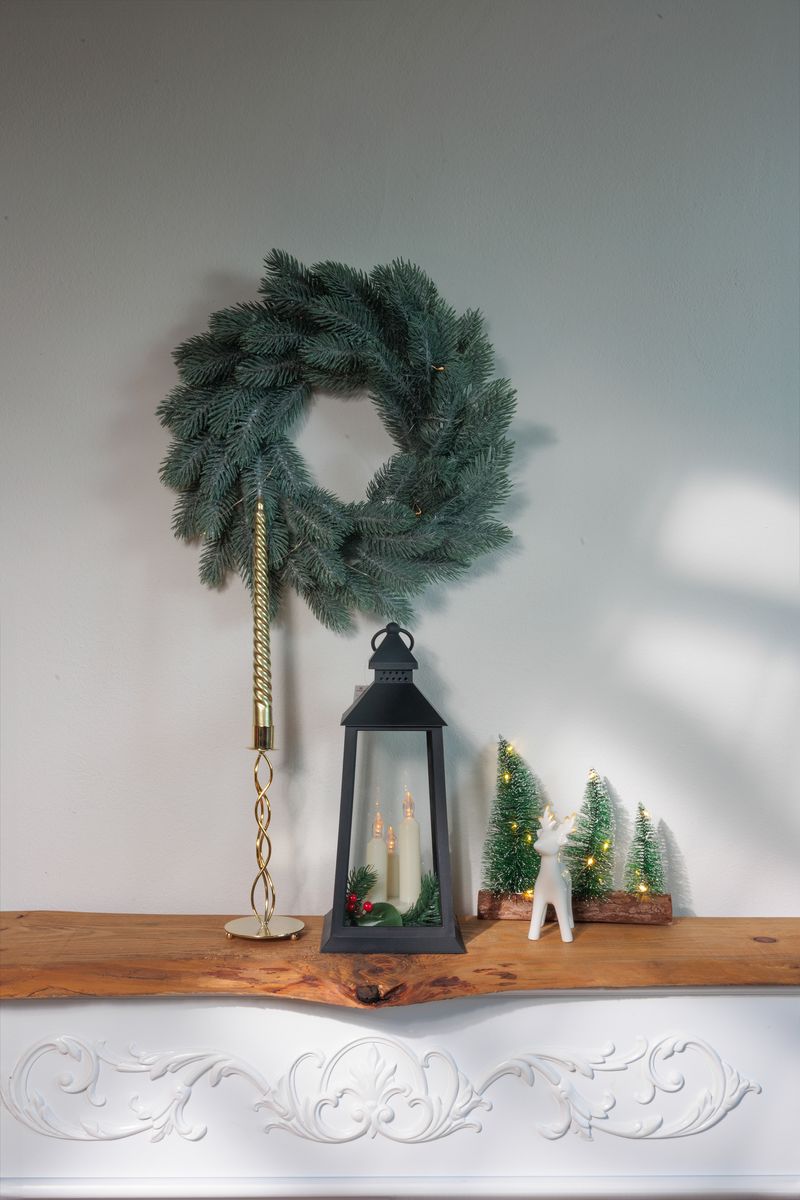 Lampáš MagicHome Vianoce, plast, čierny, 3xLED žltá, 14x14x35 cm, 3xAAA – Obrázok 3