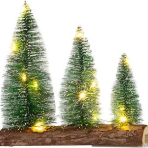 Dekorácia MagicHome Vianoce, stromčeky, plast, 12xLED teplá biela, 20x5x20 cm, 2xAAA