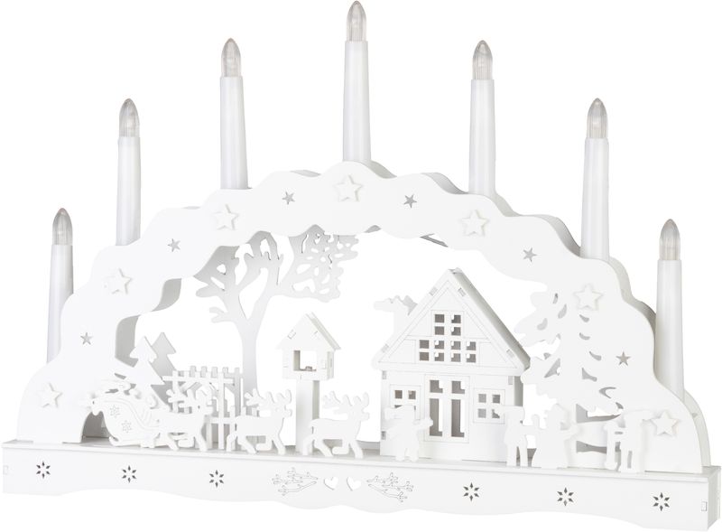 Dekorácia MagicHome Vianoce, domček, drevo, 10xLED teplá biela, 45x5.2x31 cm, 2xAA – Obrázok 4