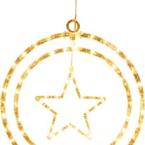 Dekorácia MagicHome Vianoce, hviezda, plast, 80xLED teplá biela, 32.5x36 cm, 3xAA