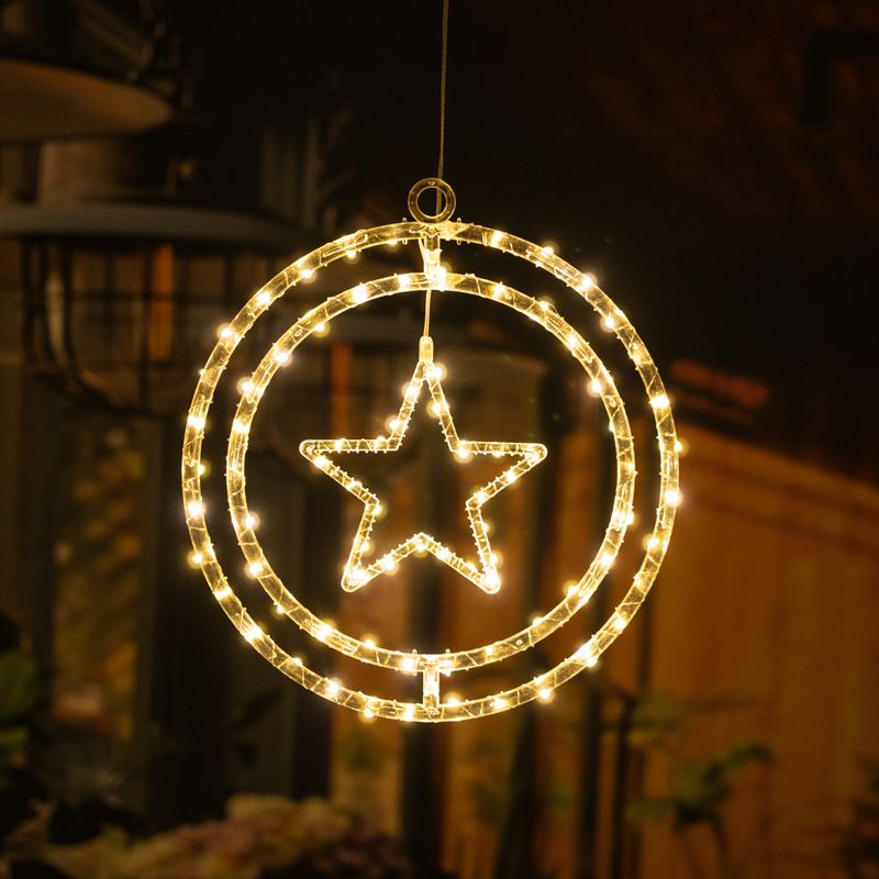 Dekorácia MagicHome Vianoce, hviezda, plast, 80xLED teplá biela, 32.5x36 cm, 3xAA – Obrázok 3