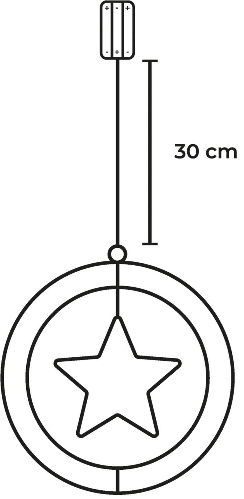 Dekorácia MagicHome Vianoce, hviezda, plast, 80xLED teplá biela, 32.5x36 cm, 3xAA – Obrázok 2