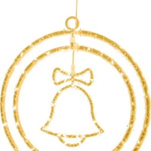 Dekorácia MagicHome Vianoce, zvon, plast, 80xLED teplá biela, 32.5x36 cm, 3xAA