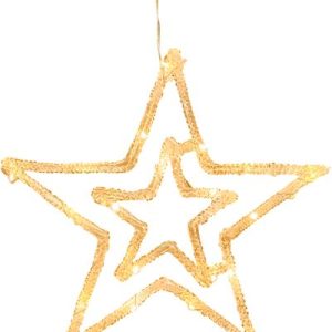 Dekorácia MagicHome Vianoce, hviezda, ABS, 20xLED teplá biela, 27.5 cm, 2xAA