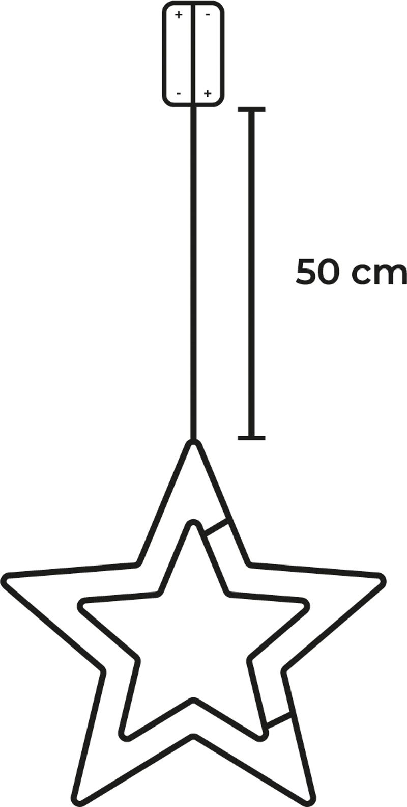 Dekorácia MagicHome Vianoce, hviezda, ABS, 20xLED teplá biela, 27.5 cm, 2xAA – Obrázok 2
